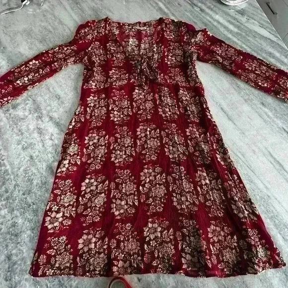 American Eagle AE Floral Long Sleeve Dress Boho southwestern tribal print Fall - Picture 1 of 16